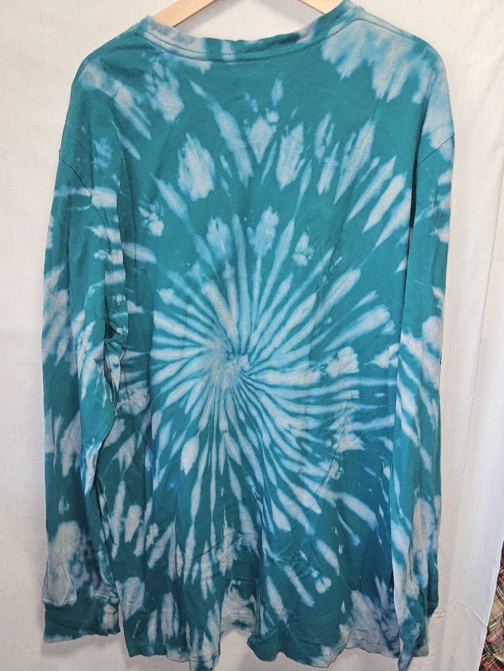 The North Face Custom Dyed 1 Of 1 Teal & White Tie-Dye Long Sleeve Tee sz XL